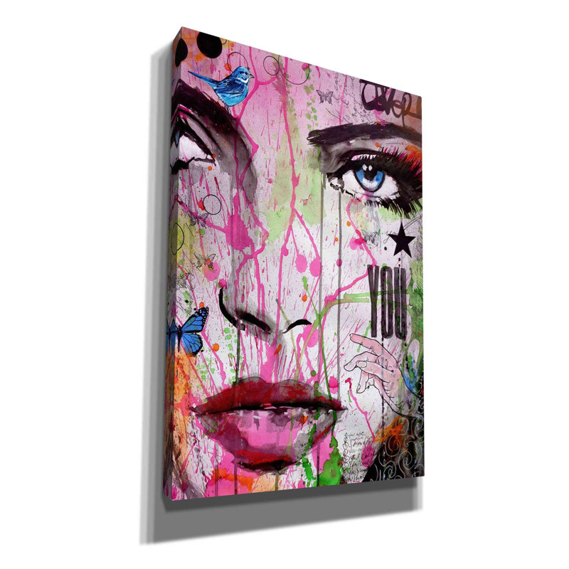 «You» par Loui Jover, toile, art mural, H 18 po x l 12 po x P 0,75 po