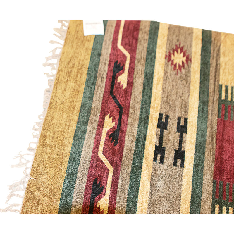 High-Quality Hand-Knotted Red And Beige Area Rug