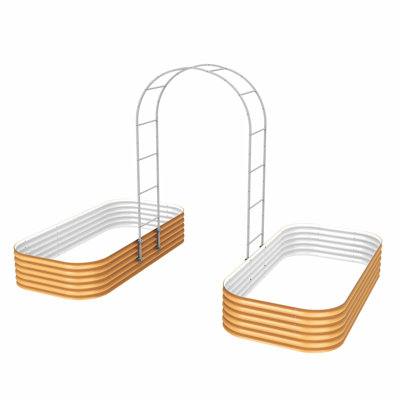 Lit de jardin surélevé modulaire en métal 17 po 9 po avec treillis 17 po