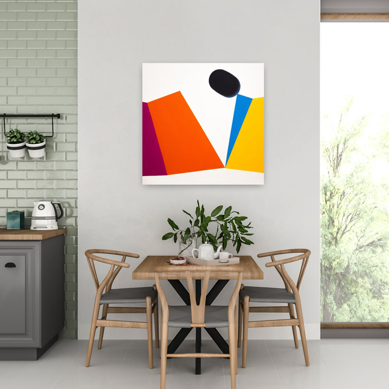 Art contemporain contemporain abstrait géométrique, H 32 po x l 32 po