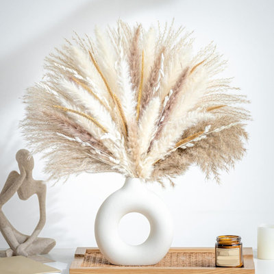 Natural Dried Pampas Grass Boho Home Decor Bouquet Phragmites Dried Flowers Bouquet For Wedding Floral Arrangements Home Decorations (70PCS)