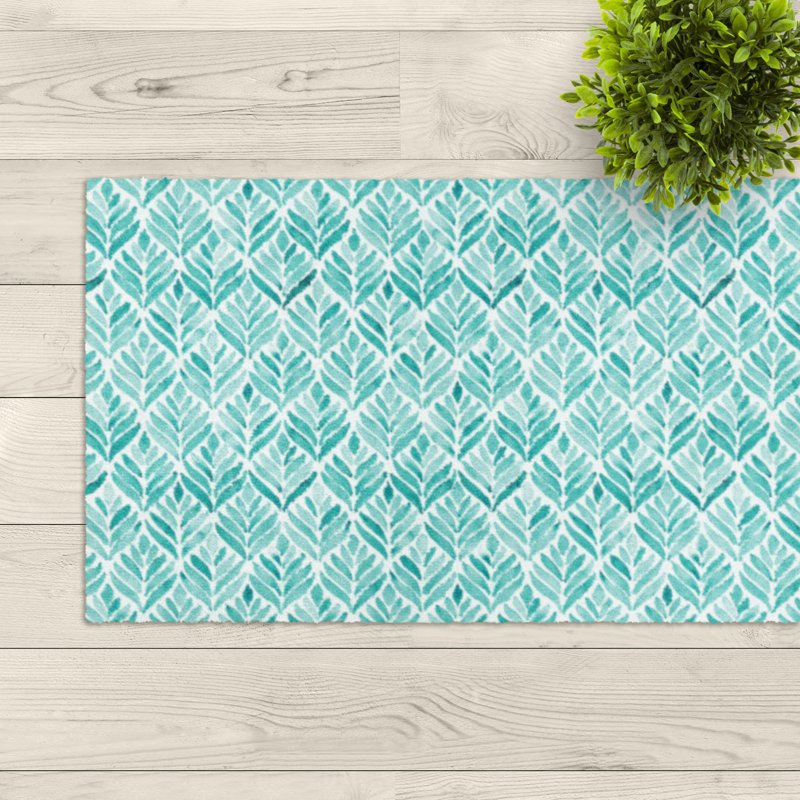 Fußmatte Fashion Printed - Waschbare Türmatte bedruckt Aquarell Blume, 65cm W x 180cm L