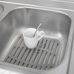 mDesign Plastic Kitchen Sink Protector Set, Slotted Design, Set of