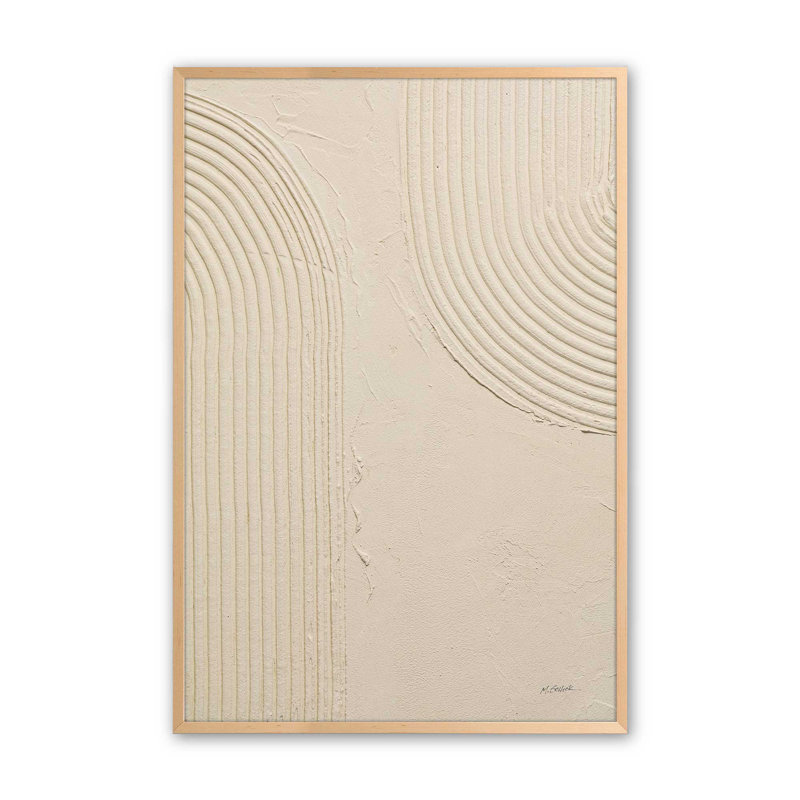 «Echoed Curves» en beige I, H 21 po x l 17 po, Érable brut
