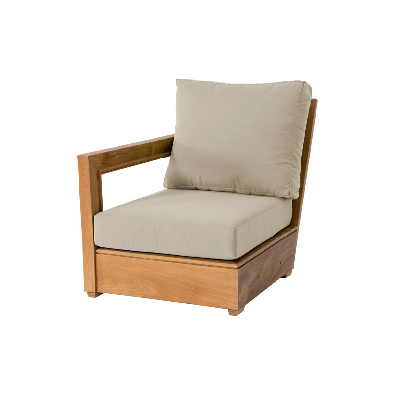 Méridienne d'extérieur en teck Jabrayah, Beige antique