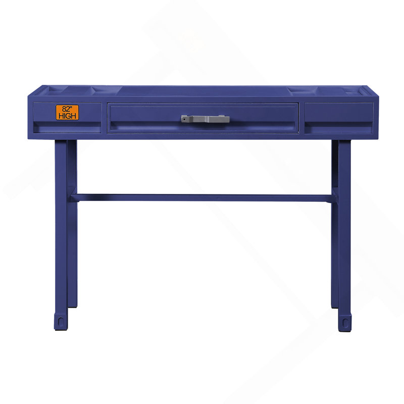 Bureau d'écriture bleu avec 1 tiroir, Bleu