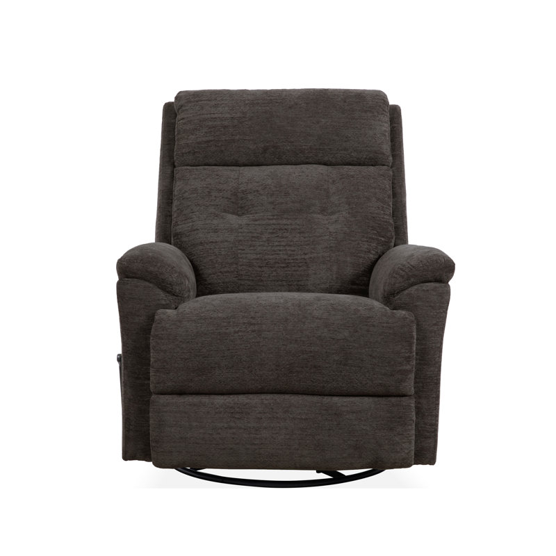 Sophia Swivel Gliding Recliner, Gray, Handle-Activated
