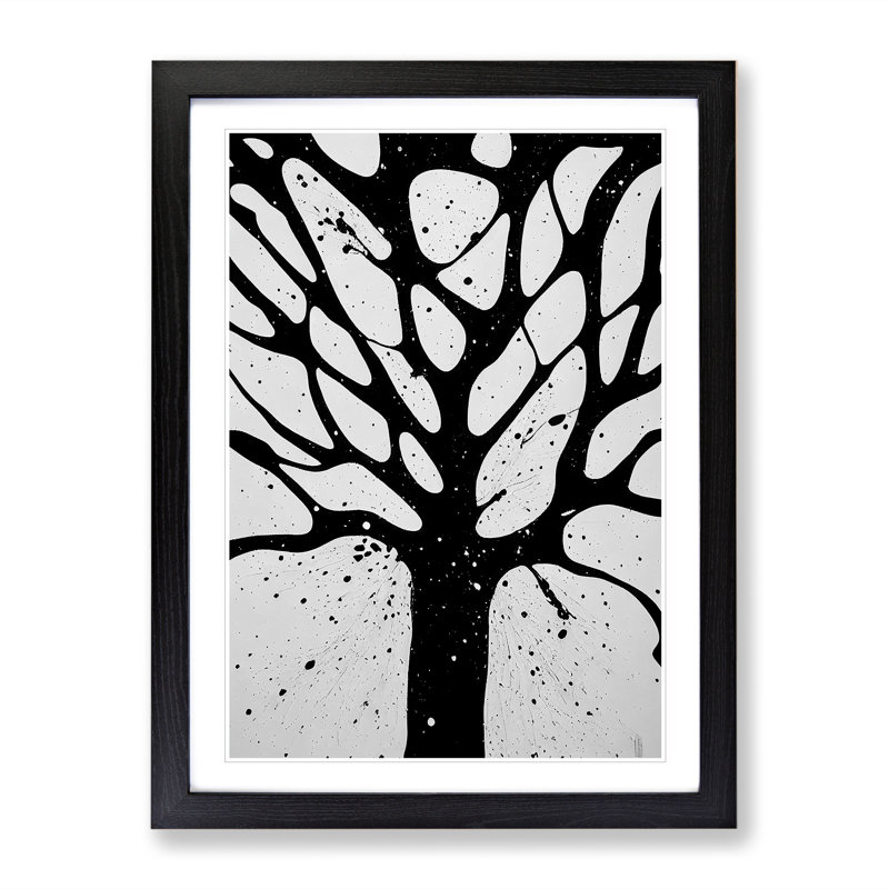 A Monochrome Tree No.2 - Single Picture Frame Print, Black Framed, 64cm H x 46cm W x 2cm D