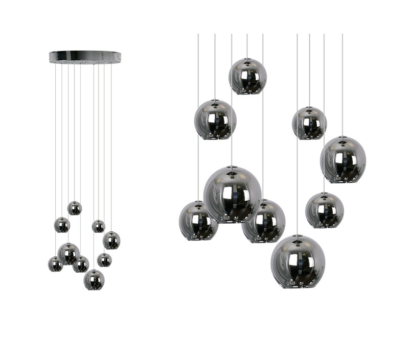 9 - Light LED Cluster Pendant, Chrome