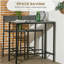 Ensemble de 3 tables de bar et chaises HOMcom, ensemble de table de salle à manger industriel pour 2 personnes, table de cuisine à hauteur de comptoir avec tabourets de bar, ensemble de table de petit-déjeuner pour 2 petits espaces, gris