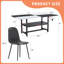 Rectangular Dining Table Set For 6, 71" Farmhouse Dining Table Set With 6 Upholstered Chairs And Storage Shelf, Marble Grain Tabletop With Metal Frame, Black/White Split-Colour-92868572