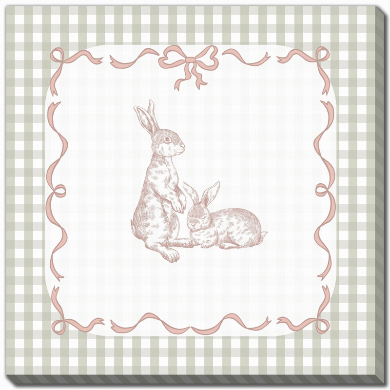 Bunny pair 4, art mural sur toile, H 30 po x l 30 po