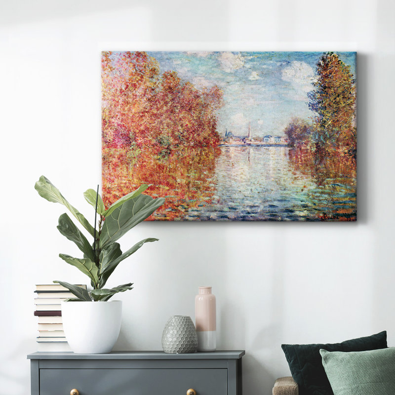 «Autumn in Argenteuil» par Monet, galerie d'art sur toile tendue, H 8 po x l 12 po