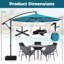 Parasol suspendu 10 pieds avec base en porte-à-faux pivotant à 360 °-580467315