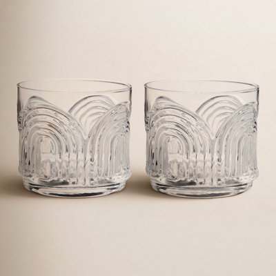 Milo Ribbed Crystal Drinking Glass