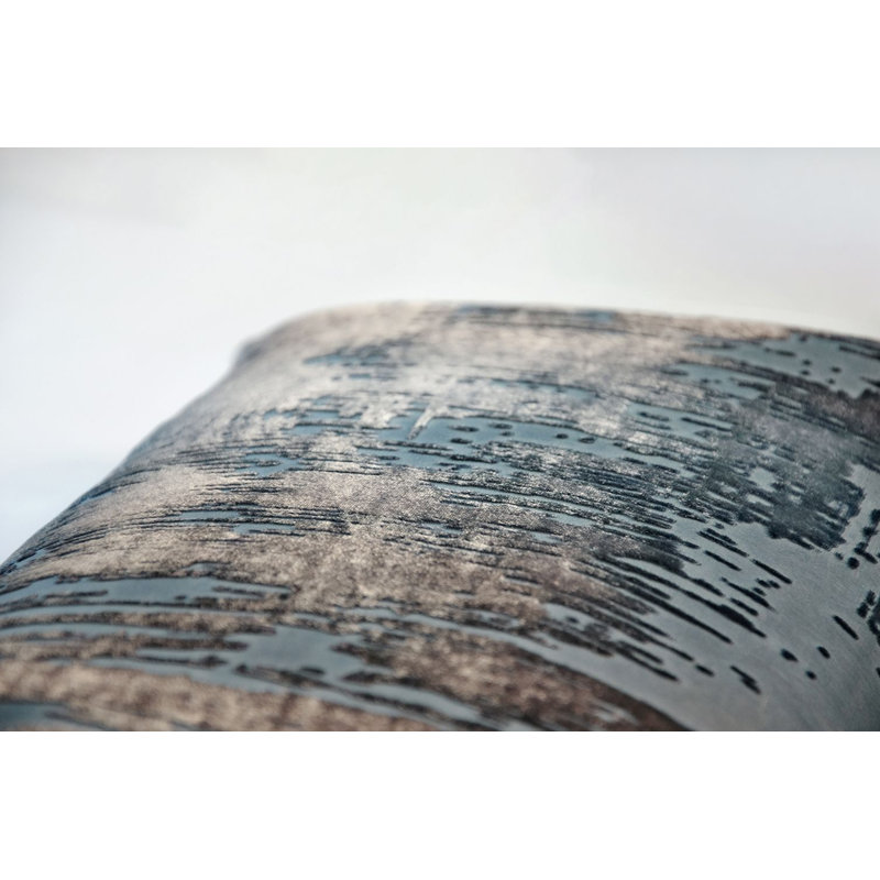 Brush Stroke Square Pillow Cover & Insert, Gunmetal, 22"H x 22"W