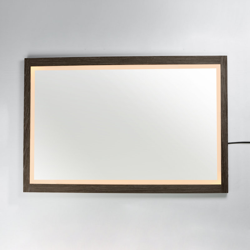 Sawyer-LED Mirror, 32" x 48", Brown