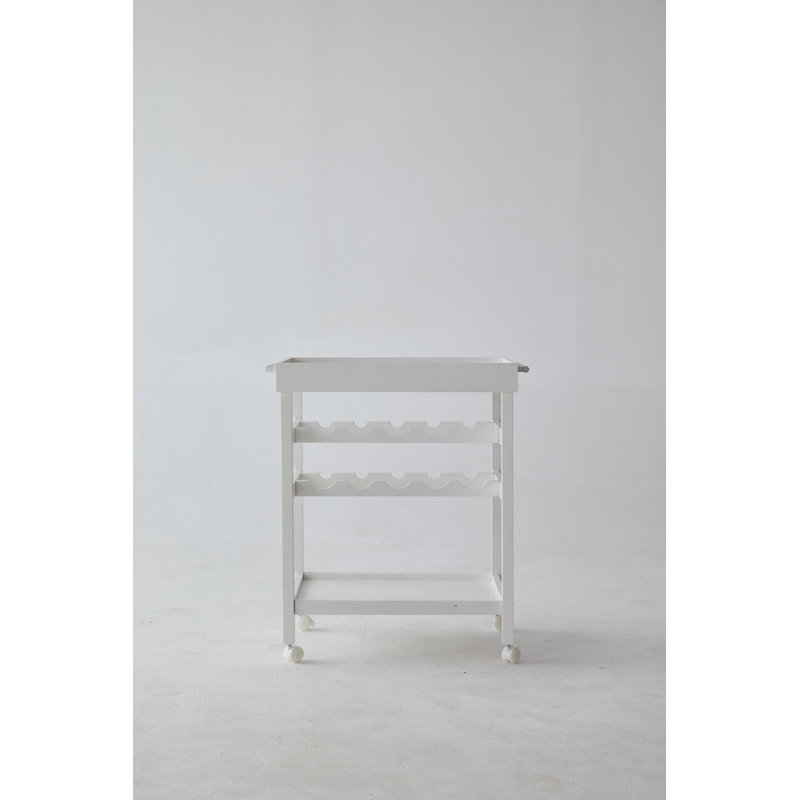 Wood Kitchen Cart, White