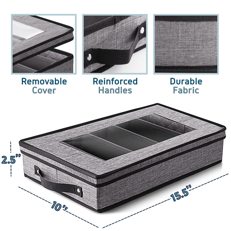 Flatware & Utensil Storage, Durable Silverware Storage Box With Padded Dividers, 5 Compartment Flatware Storage Case, Silverware Case With Handles And Removable Lid - Protects And Organizes Cutlery