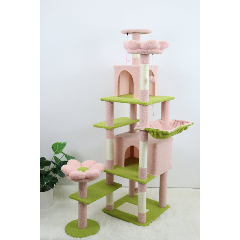 71 inch flower cat tree, Rose