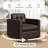 34.3″ Wide Leather Swivel Armchair With Wood Base-580215993