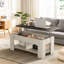 Lift Top Coffee Table, 4-in-1 Multifunctional Rising Expandable Coffee Table with Hidden Storage, Convertible to Laptop Desk or Dining Table for Living Room, Home Office, Small Spaces - Modern Wooden Centre Table with Gas Spring Mechanism,Grey-950645402