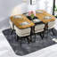 Ensemble de table de salle à manger moderne 7 pièces, table en MDF bicolore et chaises en velours pour espaces compacts