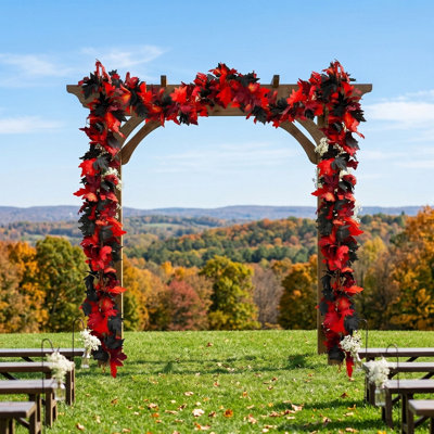 Paquet de 2 guirlandes d'automne feuille d'érable, 5,74 pi / pièce guirlande de vigne suspendue feuillage d'automne artificiel décor de l'Action de grâce pour la maison mariage foyer fête de Noël