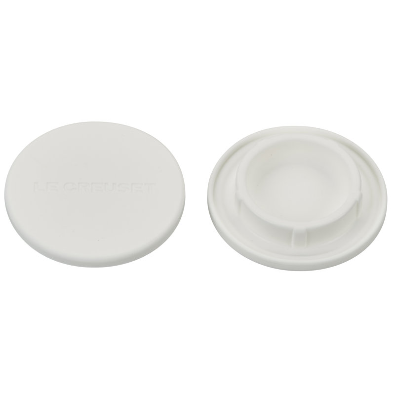 Le Creuset Silicone Set of 2 Salt and Pepper Mill Caps, White