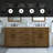 Athea 72 in. Double Sink Freestanding Almond Latte Bathroom Vanity with White Engineered Marble Top, Black Hardware-129694338-129694341