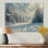 «White Gray Winter Road Into Forest II», art mural paysage d'hiver
