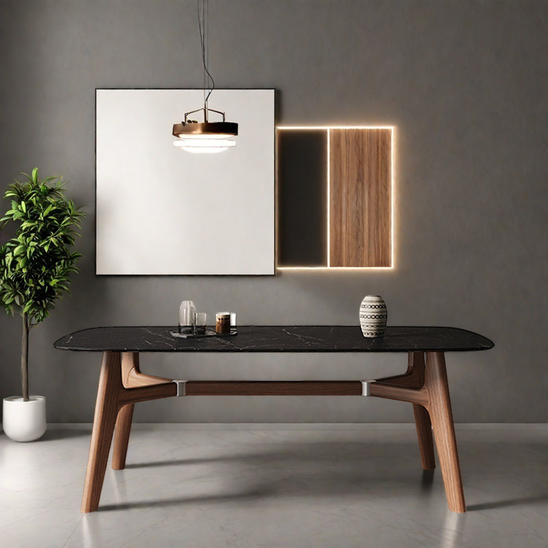 Table de salle à manger simple, Blanc, H 29,92 po x L 62,99 po x l 35,43 po, Brown
