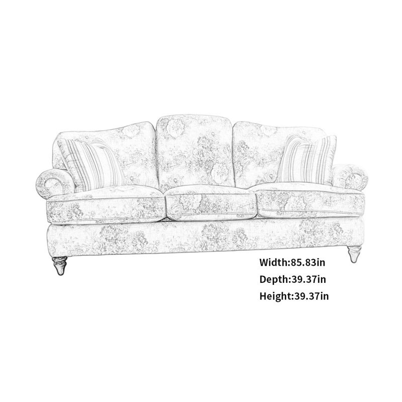 Simple Blue Fabric Sofa