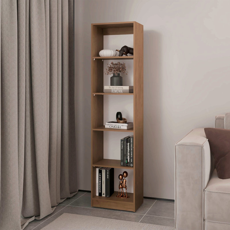 Bookcase Eco, 5 Shelves, Macadamia/White Manufactured Wood