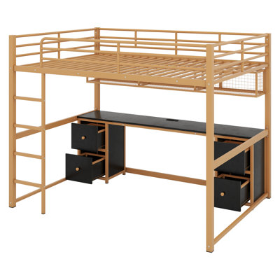 Alekzander Kids Full Loft Bed with Drawers