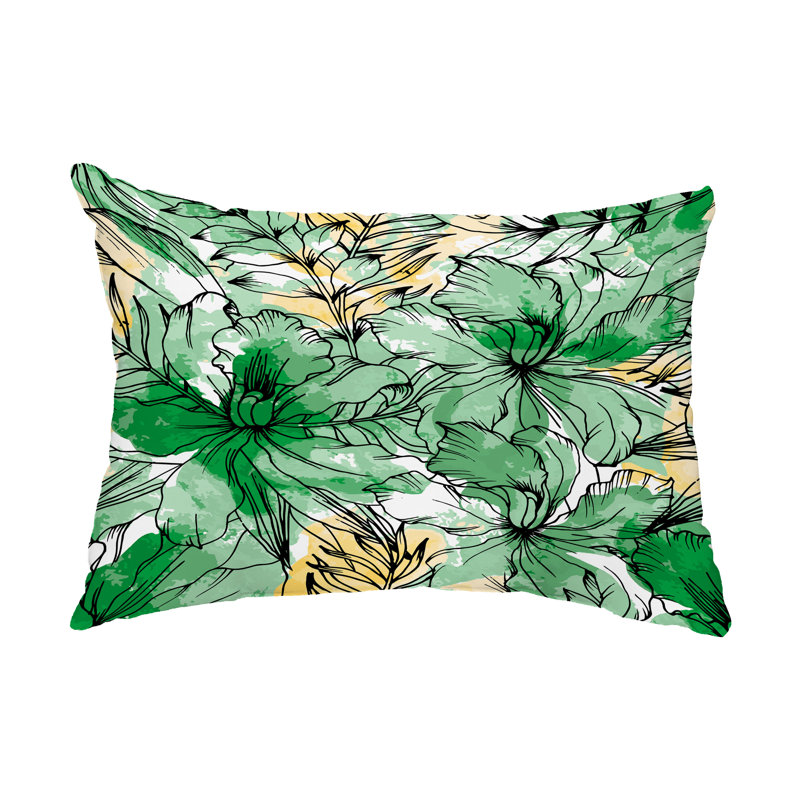 Coussin lombaire intérieur / extérieur Zentangle, vert
