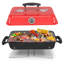 Barbecue au charbon de table compact, barbecue extérieur portable - parfait pour le camping / la plage / les pique-niques, émail résistant à la chaleur, grille antirouille, contrôle du débit d'air, pieds de support en acier inoxydable stables