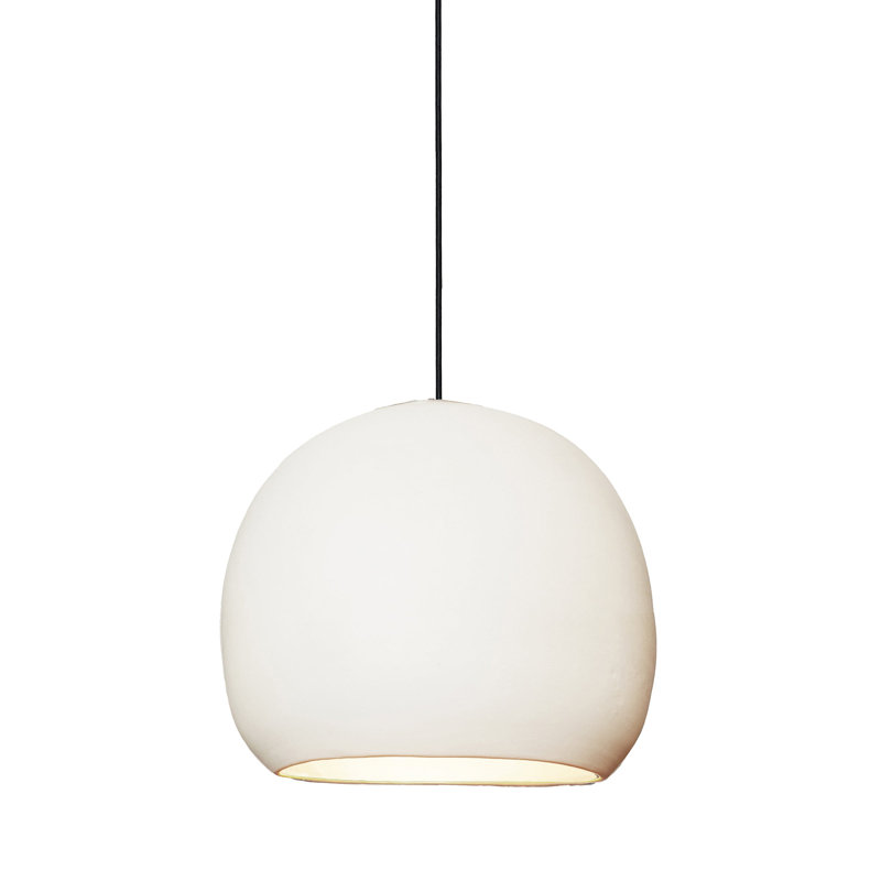 1 - Light Pendant, Matte White, 96" H x 12" W x 12" D, Black