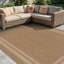 Tapis tissé plat intérieur / extérieur de style jute sable / naturel Border-1331785607-1331785612