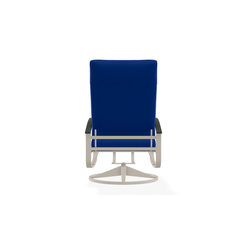 Belle Isle Outdoor Rocker Chair, Canvas Pacific Blue Sunbrella® Canvas, Gloss White, Classic Graphite P30