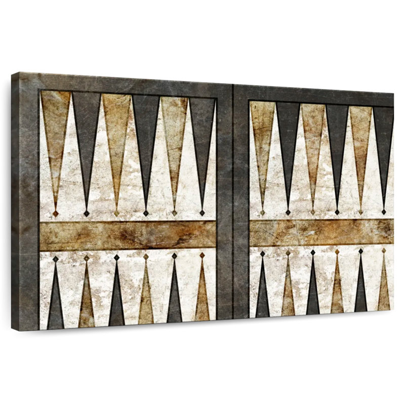 Plateau de backgammon rétro Senne, H 32 po x l 48 po