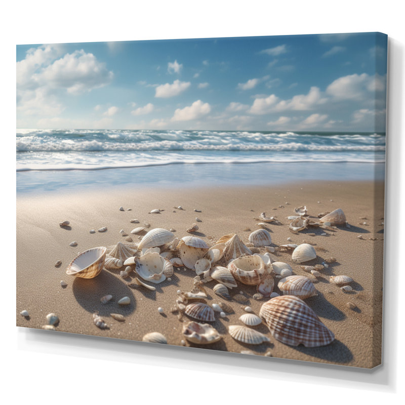 Seaside Seashell Treasures III - impression, H 30 po x l 40 po x P 1,5 po, Toile tendue