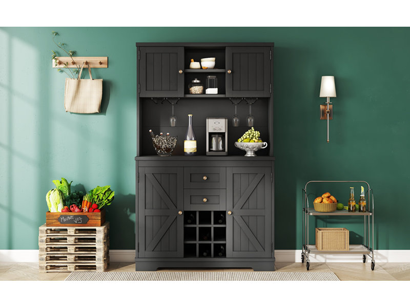 Armoire de cuisine avec bar Coffee Coffee, Noir