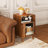 Fluted End Table With Storage Set Of 2, Small Bedside Table With Door