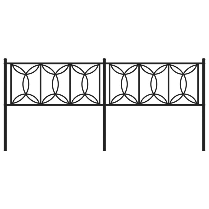 Vidaxl Metal Replace Headboard White 200 Cm, Super King (6'4), Black