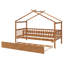 Lit simple en bois avec lit gigogne simple, noyer classique, structure en bois robuste, conception peu encombrante-1608729962-1608729963