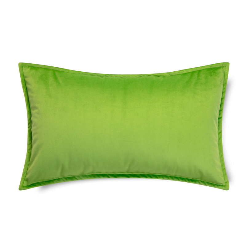 Rectangular Velvet Pillow Covers, Parrot Green, Rectangular 14"H x 20"W