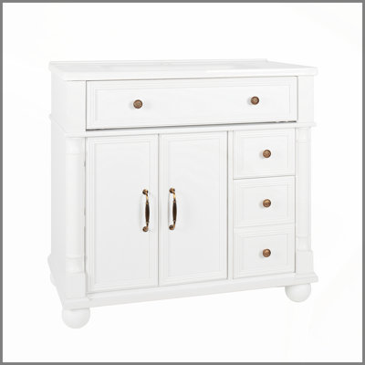 Armoire de salle de bain durable de 35,6 pouces avec beaucoup de rangement, écologique et facile à installer