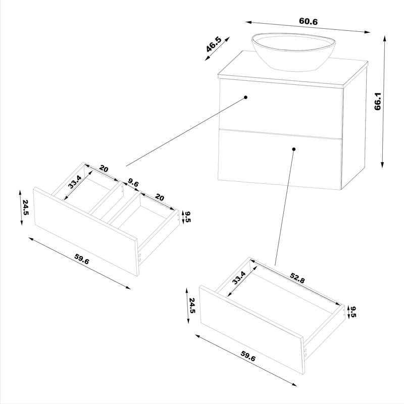 Annalicia 1549.4mm Single Bathroom Vanity with Ceramic Basin