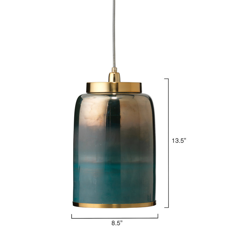 Luminaire suspendu à 1 lumière, Turquoise